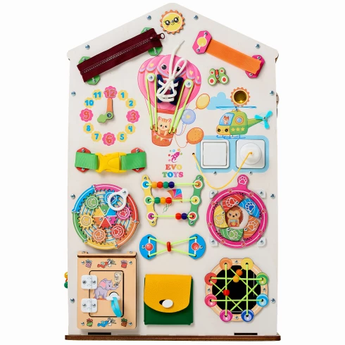 Бизиборд домик Лапки Макси 38х40х60 см, со светом