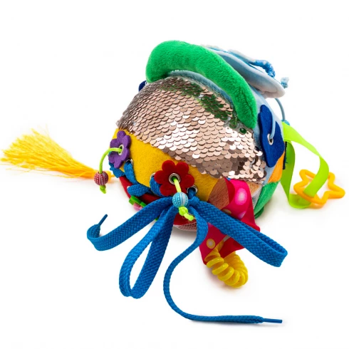 Мягкий бизиборд мячик Лягушонок мини (К-02)